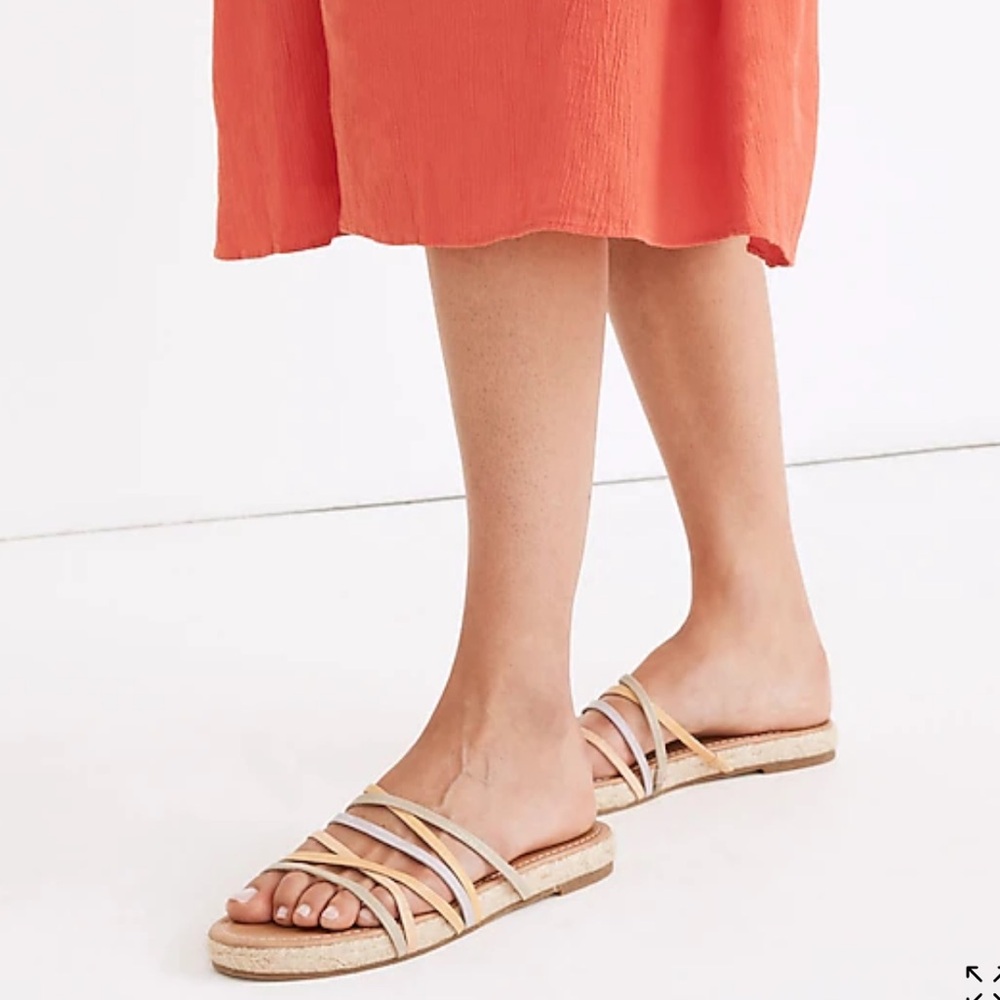 Maxwell The Kathryn Espadrille Slide Sandal in Colorblock Snake Embossed Leather